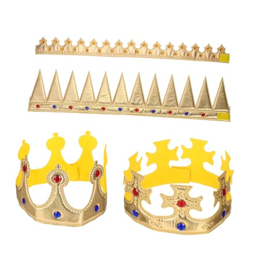 ERINGOGO 4 Stück Teiliges Kostüm Kronen Weiches Stirnband Stabile Passform Königliche Geburtstags und Halloween für Jungen und Mädchen Goldene und Königskrone Festliche Party Deko ERINGOGO 4 Stück Teiliges Kostüm Kronen Weiches Stirnband Stabile Passform Königliche Geburtstags und Halloween für Jungen und Mädchen Goldene und Königskrone Festliche Party Deko von ERINGOGO