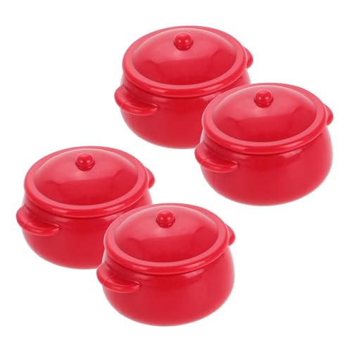 ERINGOGO 4 Stück Teiliges Puppenhaus Küchenzubehör Set Rote Miniatur Kochtöpfe aus Kunststoff Detailreiche Spielküche für Vielseitiges Puppenhaus Möbel Modell Kreatives Pretend Play ERINGOGO 4 Stück Teiliges Puppenhaus Küchenzubehör Set Rote Miniatur Kochtöpfe aus Kunststoff Detailreiche Spielküche für Vielseitiges Puppenhaus Möbel Modell Kreatives Pretend Play von ERINGOGO