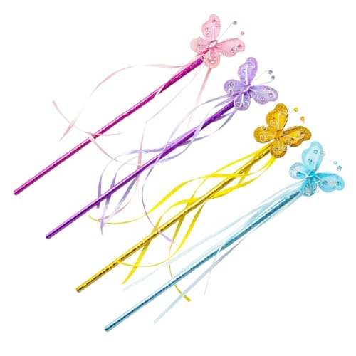 ERINGOGO 4 Stück Teiliges Schmetterling Feenstäbe Bunte Feenstäbe für Kindergeburtstag Karneval und Feenkostüm mit Weichem Griff und Kindgerechtem Design ERINGOGO 4 Stück Teiliges Schmetterling Feenstäbe Bunte Feenstäbe für Kindergeburtstag Karneval und Feenkostüm mit Weichem Griff und Kindgerechtem Design von ERINGOGO