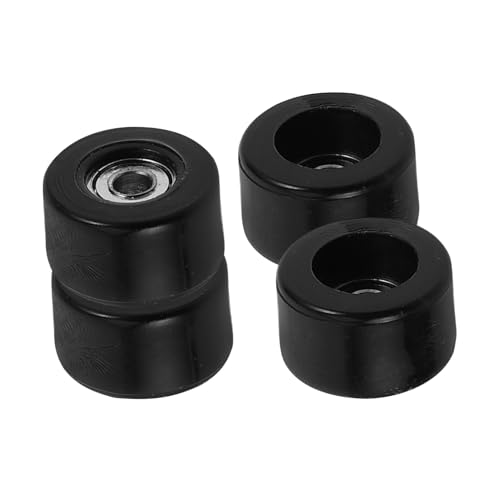 ERINGOGO 4 Stück Zubehör Für Finger-Skateboard-räder Einzigartige Räder Mit Lager Finger-Skateboard-lagerrad Praktische Räder Finger-Skateboard-Rad Teil Reparieren Black Plastik von ERINGOGO