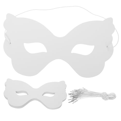 ERINGOGO 40 Stück Teiliges Weiße DIY Halbgesichts-masken aus Stabilem Papier mit Elastischem Band Bemalbare Schmetterlings-masquerade-masken für Karneval Halloween Kunst Bastelprojekte ERINGOGO 40 Stück Teiliges Weiße DIY Halbgesichts-masken aus Stabilem Papier mit Elastischem Band Bemalbare Schmetterlings-masquerade-masken für Karneval Halloween Kunst Bastelprojekte von ERINGOGO