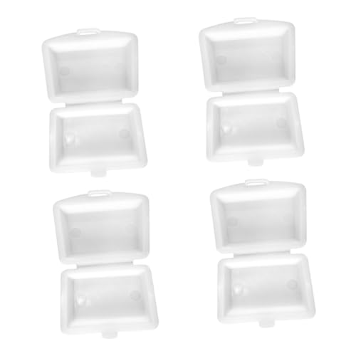 ERINGOGO 4Er-Packung Mini-Lunchbox plastiktisch plastikenten Dollhouse zubehör Dollhouse-Küche Heimwerken Container Puppe Lunch-Box spielzeuge Landschaftsschmuck Schaufenster Requisit Weiß von ERINGOGO