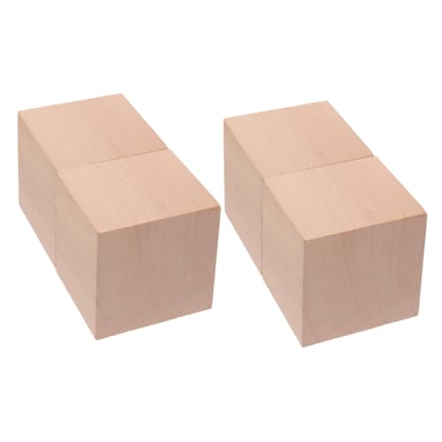 ERINGOGO 4Pcs Bausteine ​​Lehrmittel für unfertige Holzwürfel unfertige Holzblöcke kleine Holzwürfel pädagogisches Würfelblockspielzeug kleine Holzklötze hölzern Khaki von ERINGOGO