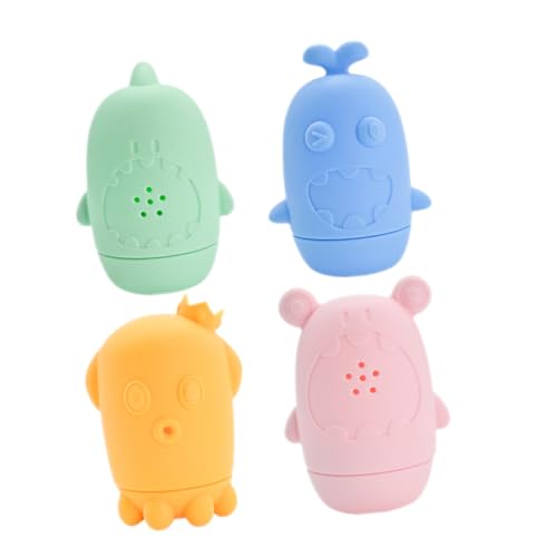 ERINGOGO 4pcs Silikon Baby Bad Spielzeug Säuglinge Badewanne Spielzeug Kleinkinder Wasser Cartoon Spielzeug Baby Bad Spielzeug von ERINGOGO