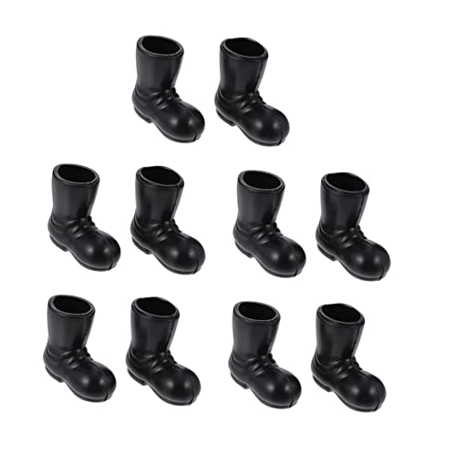 ERINGOGO 5 Mini-Stiefel Weihnachtsstiefel Weihnachtsmannstiefel Zum Basteln Dekorationsornamente Mini-weihnachtsmann-Stiefel Kinder Weihnachtsschuhe Plastik Black von ERINGOGO