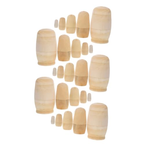 ERINGOGO 5 Sätze Unbemaltes Lagig aus Holz DIY Russische Nesting Dolls Kit zum Bemalen Nachhaltige Holzpuppen Kompakt Leicht für Kreative Handwerkskunst Geschenkdekoration ERINGOGO 5 Sätze Unbemaltes Lagig aus Holz DIY Russische Nesting Dolls Kit zum Bemalen Nachhaltige Holzpuppen Kompakt Leicht für Kreative Handwerkskunst Geschenkdekoration von ERINGOGO