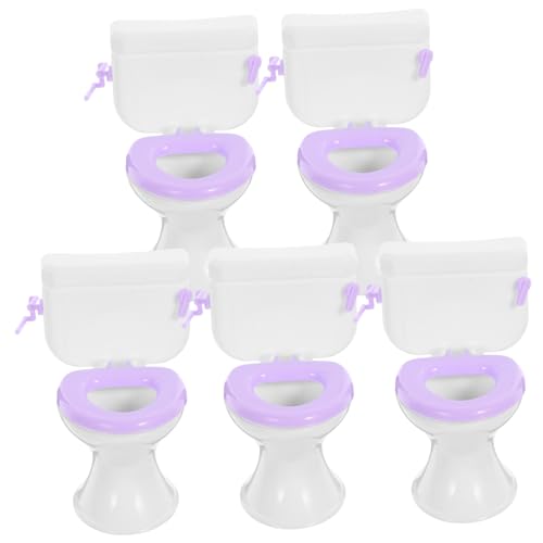 ERINGOGO 5 Stück Puppen Toilettenspielzeug Mini Toilettenschüssel Toilette Für Mini Puppenhaus Toilettensitz Mini Bastelarbeiten Mini Keramik Toilette Mini Töpfchen Mini von ERINGOGO