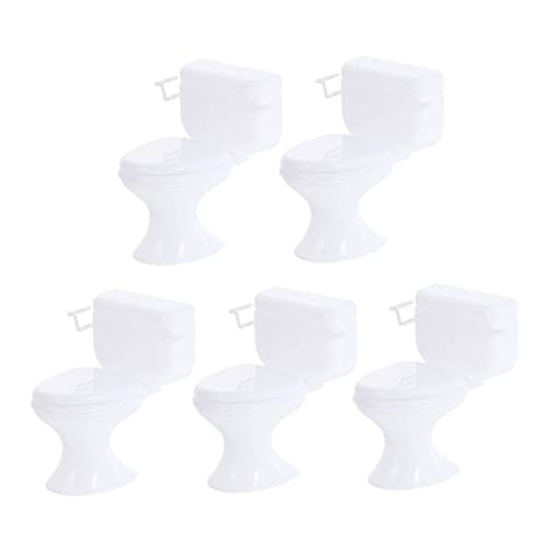 ERINGOGO 5 Stück Puppentoilette Babytopf Töpfchentoilette Toiletten-Training Miniaturszene Toilettentrainingssitze Tragbares Töpfchen Für Kleinkinder Plüsch Dekoration Plastik Weiß von ERINGOGO