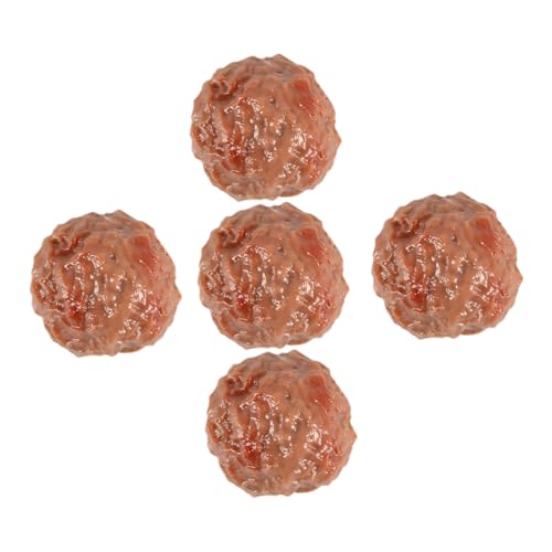 ERINGOGO 5 Stück Simulierte Rindfleischball-Requisiten Gefälschtes Essen Falsches Fleisch Burger Künstlicher Käse Realistisch Simulationsfleischbällchen Party-Requisite Brown von ERINGOGO