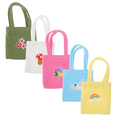 ERINGOGO 5 Stück Teiliges Mini Canvas Handtaschen Farbenfrohe Kleine Schultertaschen aus Strapazierfähigem Canvas Miniatur Puppenzubehör für Puppenhaus Dekoration und Spiel Kompakte für ERINGOGO 5 Stück Teiliges Mini Canvas Handtaschen Farbenfrohe Kleine Schultertaschen aus Strapazierfähigem Canvas Miniatur Puppenzubehör für Puppenhaus Dekoration und Spiel Kompakte für von ERINGOGO