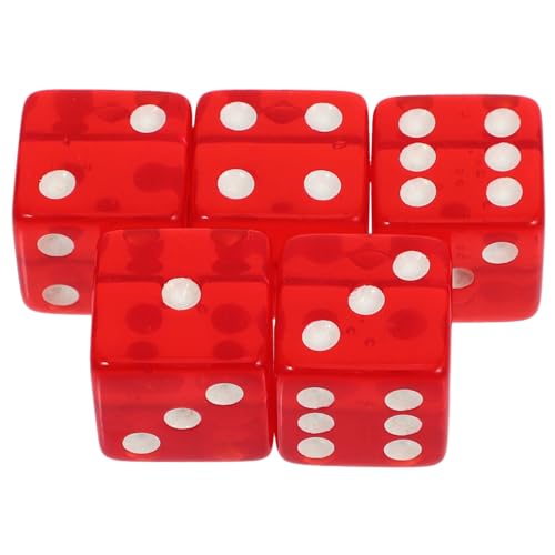 ERINGOGO 5 Stück Teiliges Rote Transparente Acrylwürfel Leichtes Glattes Würfelspiel Zubehör für Brettspiele Party Bar und Familienrunden Würfelspielzeug ERINGOGO 5 Stück Teiliges Rote Transparente Acrylwürfel Leichtes Glattes Würfelspiel Zubehör für Brettspiele Party Bar und Familienrunden Würfelspielzeug von ERINGOGO