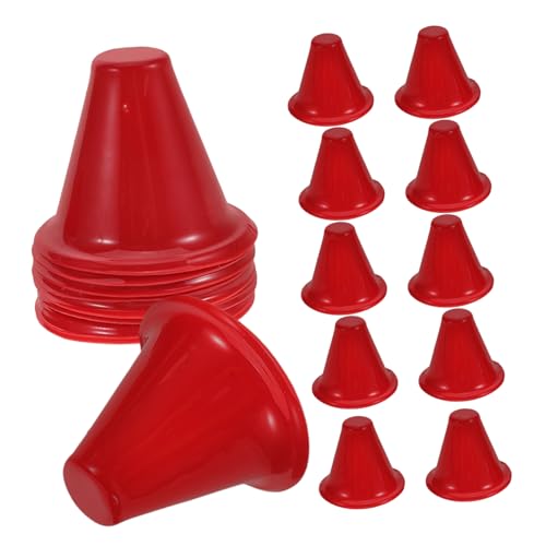 ERINGOGO 50 Stück 38 Drift Road Barriere Mini-leitkegel Verkehrszeichenmodelle Trainingsmarkierungskegel BAU Party Gefälligkeiten Basketballkegel Fußball-trainingsgeräte Plastik Rot von ERINGOGO