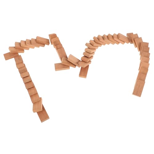 ERINGOGO 50 Stück Domino-Spiel Mini Dominosteine Brettspiele Dominotische Für Jungen Dominospielzeug Aus Holz Dominosteine ​​aus Holz Leichte Reise-dominosteine Hölzern Light Brown von ERINGOGO