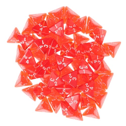 ERINGOGO 50 Stück Facettierte Würfel Brettspiel Würfel Würfelspielzeug Für Spiel Würfel Würfelspiele Zahlenwürfel Tragbare Partywürfel Spielwürfel Party Nummernwürfel Rot Acryl von ERINGOGO