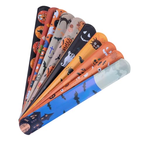 ERINGOGO 50 Stück Halloween Slap Armbänder Slap Wristband Partyspiel Mitgebsel Leicht Tragbar Langlebig Für Halloween Deko Kindergeburtstag Tombola Preise ERINGOGO 50 Stück Halloween Slap Armbänder Slap Wristband Partyspiel Mitgebsel Leicht Tragbar Langlebig Für Halloween Deko Kindergeburtstag Tombola Preise von ERINGOGO