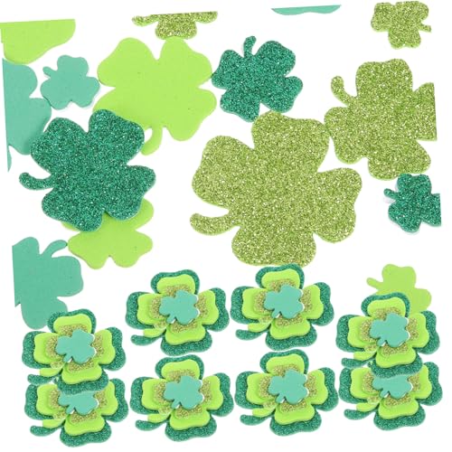 ERINGOGO 500 STK Kleeblattaufkleber Mit Vier Blättern Deko-Aufkleber Zum St. Patrick's Day Dekorationsaufkleber Zum St. Patrick's Day Selbstklebende Kleeblatt-Aufkleber Green Papier von ERINGOGO