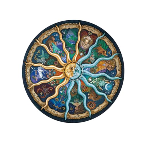 ERINGOGO 500 Stück Teiliges Rundes Papier Zodiac Puzzle Farbenfrohes Tierkreis Jigsaw für Erwachsene und Präzise Geschnittenes Langlebiges Lernspielzeug für Familien und Freizeitgestaltung ERINGOGO 500 Stück Teiliges Rundes Papier Zodiac Puzzle Farbenfrohes Tierkreis Jigsaw für Erwachsene und Präzise Geschnittenes Langlebiges Lernspielzeug für Familien und Freizeitgestaltung von ERINGOGO