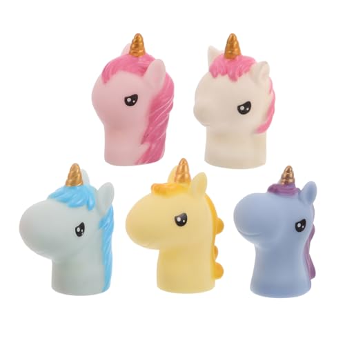 ERINGOGO 5st Einhorn Handpuppe Fingermonster Fingerpuppen Aus Gummi Lustige Fingerpuppen Cartoon-fingerpuppe Bade Fingerpuppen Tierspielzeug Aus Gummi Fingerpuppen Spielzeug Vinyl von ERINGOGO