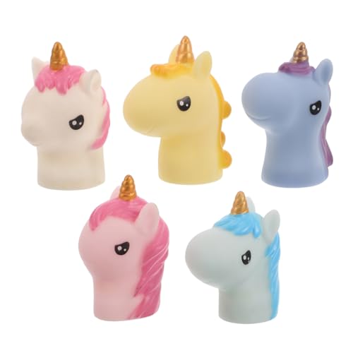 ERINGOGO 5st Einhorn Handpuppe Spielzeug Für Nutztiere Handpuppen Für Kinder Fingerpuppen Spielzeug Tierische Fingerpuppen Tierische Fingerspielzeuge Fingerpuppe Spielzeug Vinyl von ERINGOGO