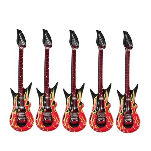 ERINGOGO 5st Gitarrenspielzeug Sprengen Gitarrenballon Gefälschte Luftballons Elektrische Blasgitarre Aufblasbare Gitarren Für Partys Prop-Gitarre Gitarrenkostüm Bassgitarre Für PVC von ERINGOGO