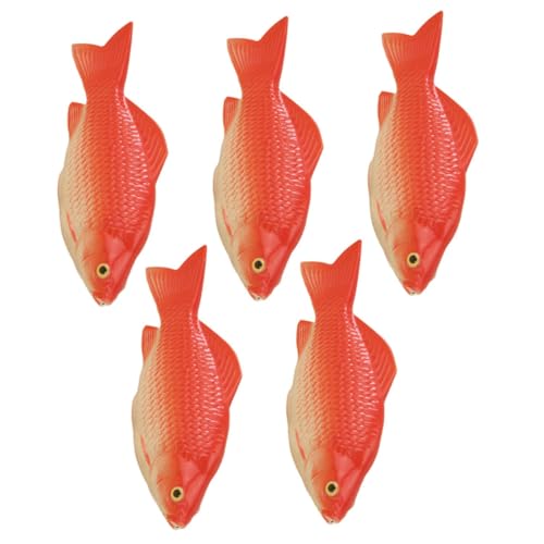 ERINGOGO 5st Simulation Von Schaumfischen Fischmodell-dekor Fisch-Modell Realistisches Fischmodell Künstlicher Karpfen Fisch Figur Kleiner Falscher Fisch Kleine Fischfiguren Rot von ERINGOGO