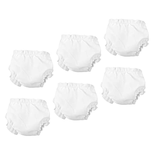 ERINGOGO 6 STK Puppenhöschen Unterhose für Babypuppenkleidung Puppen Kleidung Puppen Klamotten Spielzeug Wiederverwendbare Puppenwindeln Zubehör für Babypuppen Stoff Weiß von ERINGOGO