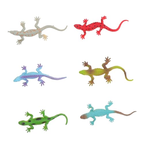 ERINGOGO 6 Stück Eidechsen Actionfiguren Drachen gefälschte Eidechsen Reptilien Eidechsendekoration für Simulation Eidechsendekoration Tierfigur Plastik von ERINGOGO