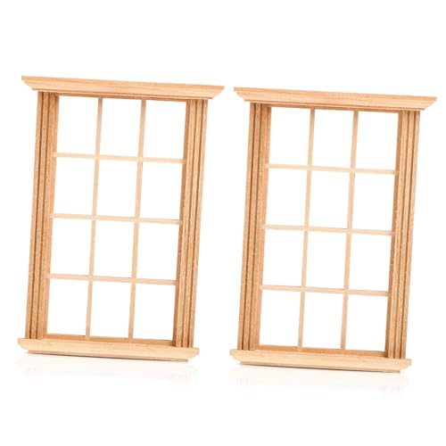 ERINGOGO 6 Stück Fensterrahmen Modell Puppenhaus Fenster Miniatur Puppenhaus Fensterrahmen DIY Puppenhaus Schlafzimmer Zubehör Gitter Kleiner Fensterrahmen Handwerk Puppenhaus Möbel von ERINGOGO