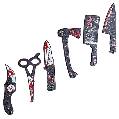 ERINGOGO 6 Stück Halloween Miniaturen aus Harz winzig gefälscht Masken Messer Menschen Tür Halloween Halloween assecoires Halloween-Szenen-Layout- Halloween-Partygeschenke von ERINGOGO