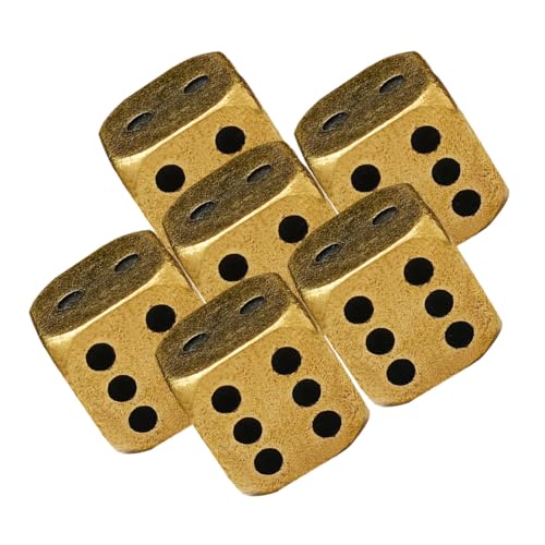ERINGOGO 6 Stück Solide Messingwürfel Kleine Vintage Würfel mit Großen Punkten Abgerundeten Ecken Leichtes Tragbares Würfelspiel Zubehör für Brettspiele und Partyspiele ERINGOGO 6 Stück Solide Messingwürfel Kleine Vintage Würfel mit Großen Punkten Abgerundeten Ecken Leichtes Tragbares Würfelspiel Zubehör für Brettspiele und Partyspiele von ERINGOGO