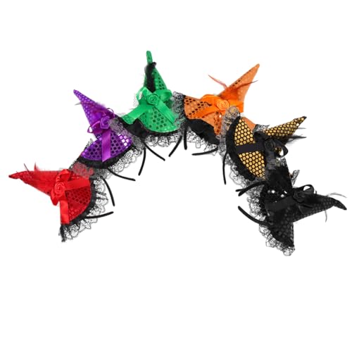 ERINGOGO 6 Stück Teiliges Halloween Haarreifen mit Pailletten Hexenhüten Buntes Party Kostümzubehör Verstellbare Bequeme Stirnbänder für Damen und Familie für Halloween Feiern und Cosplay ERINGOGO 6 Stück Teiliges Halloween Haarreifen mit Pailletten Hexenhüten Buntes Party Kostümzubehör Verstellbare Bequeme Stirnbänder für Damen und Familie für Halloween Feiern und Cosplay von ERINGOGO