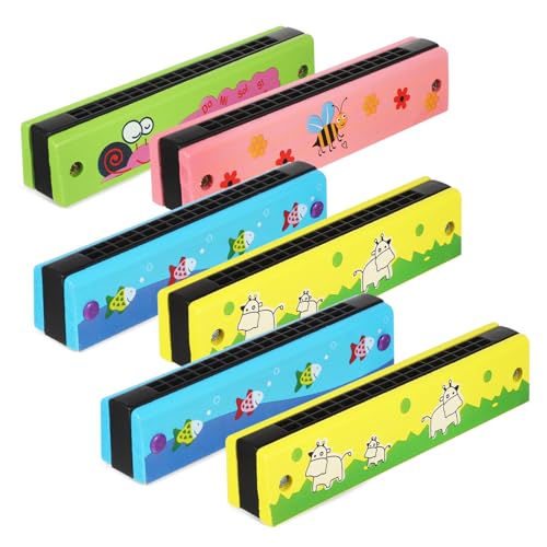 ERINGOGO 6 Stück Teiliges Holzmundharmonika für Doppelte Reihen Spielbares Blasinstrument Tragbar Richter Anfänger Musikspielzeug Partygeschenk ERINGOGO 6 Stück Teiliges Holzmundharmonika für Doppelte Reihen Spielbares Blasinstrument Tragbar Richter Anfänger Musikspielzeug Partygeschenk von ERINGOGO