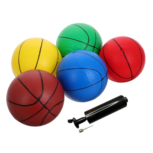 ERINGOGO 6-Teiliges Kleines Basketball-Set Mit Pumpe 7-Zoll-Mini-Kleinkind-Basketball Für Den Indoor-Basketballkorb Spielzeug-Basketbälle Für Kinder Sportspielzeug von ERINGOGO