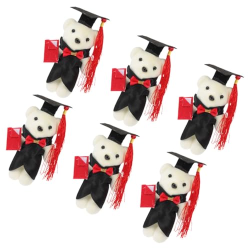 ERINGOGO 6St Dr. Bärenpuppe Kuscheltier für Graduierung Doctor Bear Souvenir Abschluss Souvenir Mini Plüschbär Kuschelige Bären-Plüschtiere Abschluss Plüschbär Bären-Stofftiere Polyester von ERINGOGO