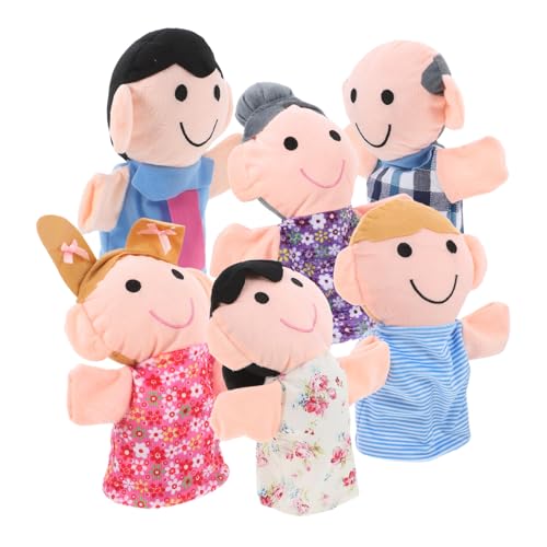 ERINGOGO 6St Handpuppen Puppentheater Familienspielzeug Puppen für im Alter von 4–8 Jahren Familienhandpuppe Familienpuppen Plüschpuppen Lernspielzeug für ab 3 Jahren Stoff von ERINGOGO