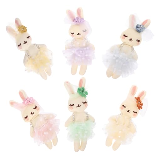 ERINGOGO 6St Kaninchenpuppe Kleidungsstück-Kaninchen-Ornament Kaninchen-Dekor Hasenpuppe selber Machen Bunny hasenscheisse Toy kleine Hasenpuppe Kaninchenmaterial zum Selbermachen Stoff von ERINGOGO