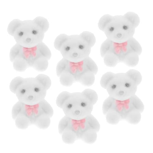 ERINGOGO 6St Mini-Bärpuppe Party Hochzeit Dekoration Hochzeitsgeschenke Festliche Dekorationen für weiche Bären tierische Kuchendekoration Minibären PVC Weiß von ERINGOGO