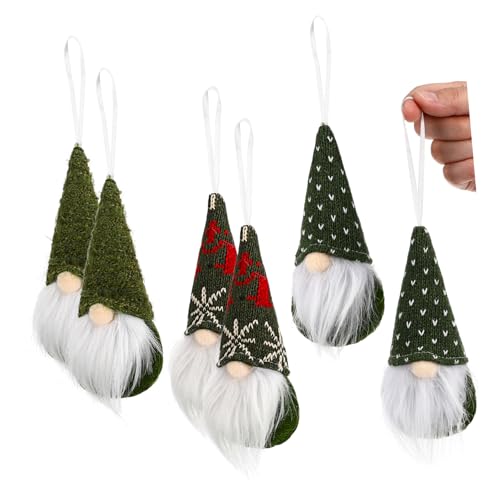 ERINGOGO 6St Weihnachtskugeln Gnom Weihnachtsbaum weihnachtsdekorationen Weihnachtszwerge Ornamente Weihnachtsschmuck Masse Weihnachtszwergdekorationen Weihnachtszwerg Ornament Vlies von ERINGOGO