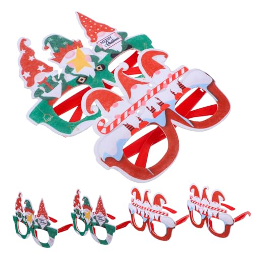 ERINGOGO 6St faschingsbrille karnevalsbrille party sachen Weihnachtsstrumpf Stuffer Foto-Requisite für Weihnachten weihnachtsdeko dekorative Gläser für Partys Party-Brillengestell Plastik von ERINGOGO