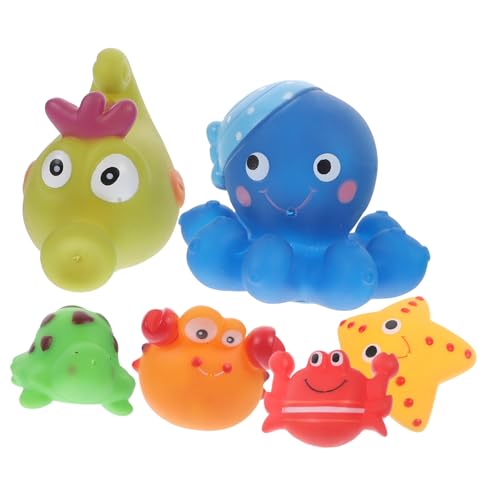 ERINGOGO 6pcs Badespielzeug Für Babys Dusche Kinderspielzeug Für Die Babyparty Cartoon-Tiere-badespielzeug Badewannenspielzeug Für Pool-wasserspielzeug Vinyl von ERINGOGO