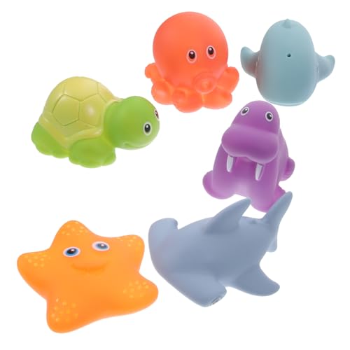 ERINGOGO 6pcs Hautfreundliche Babybad Spielzeughitze Verfärbung Badewanne Schwimmender Spielzeug Cartoon Tier Für Kleinkinder von ERINGOGO