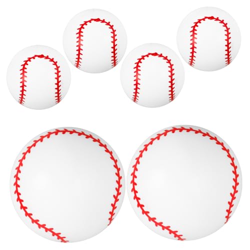 ERINGOGO Baseball-spielzeugset für Jungen und Mädchen 6-teilig 7 6 cm Große Aufblasbare PVC-spielzeuge Weiche Bälle für Partydekorationen Zum Thema Sport für Jungen und Mädchen von ERINGOGO