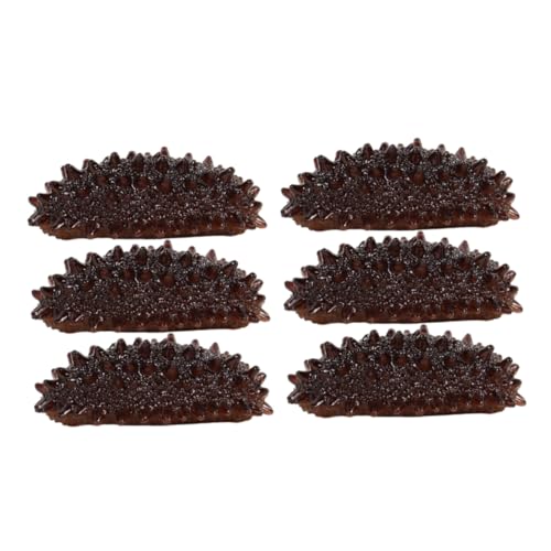 ERINGOGO 6st Mini-seegurke Dekorative Seegurke Meeresfrüchte-Modell Lebensechte Gefälschte Meeresfrüchte Simulation Dichtungsschnecke Tierkognitives Modell Trepang-stütze Dark Brown PVC von ERINGOGO