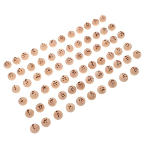 ERINGOGO 75stücke Holz Bingo Bälle Set Nummerierte Holz Kugeln Für Tombola Familienfeiern Und Spielzubehör Tragbar Und Langlebig Für Team-Events ERINGOGO 75stücke Holz Bingo Bälle Set Nummerierte Holz Kugeln Für Tombola Familienfeiern Und Spielzubehör Tragbar Und Langlebig Für Team-Events von ERINGOGO