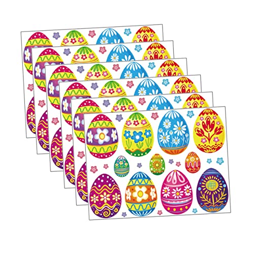 ERINGOGO 8 Blätter Wandtattoo Ostern Eieraufkleber Bemalen Wandtattoo Zu Ostern Osterei-Aufkleber Aufkleberwand Colorful von ERINGOGO