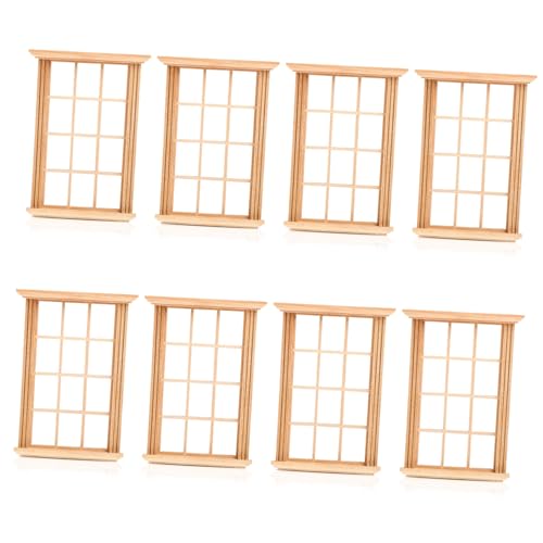 ERINGOGO 8 STK Modell Fensterrahmen Mini-Möbel mit Fensterrahmen Miniatur-Fensterrahmenmodell Tür Ornament Lebensechte Accessoires Puppenhaus-Fensterrahmenverzierung Mini-Fensterrahmenfigur von ERINGOGO