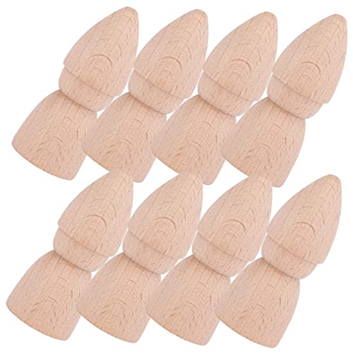 ERINGOGO 8 Stück Holzpuppen Peg Blanko Ornamente Kunst Bastelbedarf DIY Holzhandwerk Holzhandwerk Unvollendeter Sandtisch DIY Zubehör von ERINGOGO