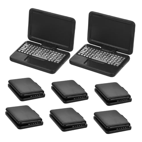 ERINGOGO 8 Stück Puppenhaus Computer Mini Möbel Mini Laptop Für Mädchen Spielcomputer Puppenhaus Miniaturmöbel Kleiner Computer Kunststoff Schwarz ERINGOGO 8 Stück Puppenhaus Computer Mini Möbel Mini Laptop Für Mädchen Spielcomputer Puppenhaus Miniaturmöbel Kleiner Computer Kunststoff Schwarz von ERINGOGO