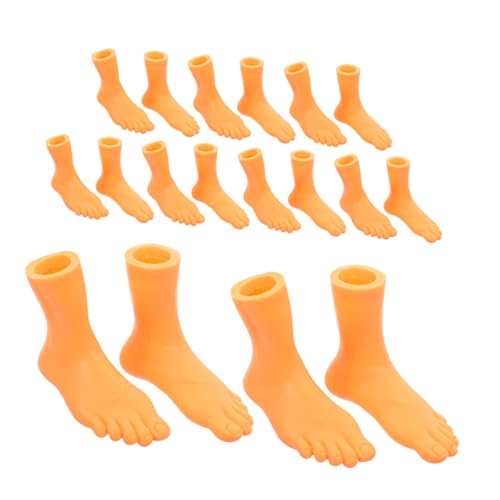 ERINGOGO 9 Paare Zehensatz Realistische Minifüße Neuheit Mini-füße Mini-Fake-füße Interaktive Fingerpuppe Fake-Performance-füße Cosplay Fingerpuppen Fuß Fingerpuppe Puppenspiel Beige Vinyl von ERINGOGO