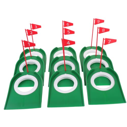 ERINGOGO 9 Stück Golfputter Golfkartenspiel Golfsimulator Golfclubs Golfballmarker Golfbürste Golf-trainingsmatte Übungstasse Tasse Setzen Spiel Schwimmbad Klebriges Golf Ball Rot Abs von ERINGOGO